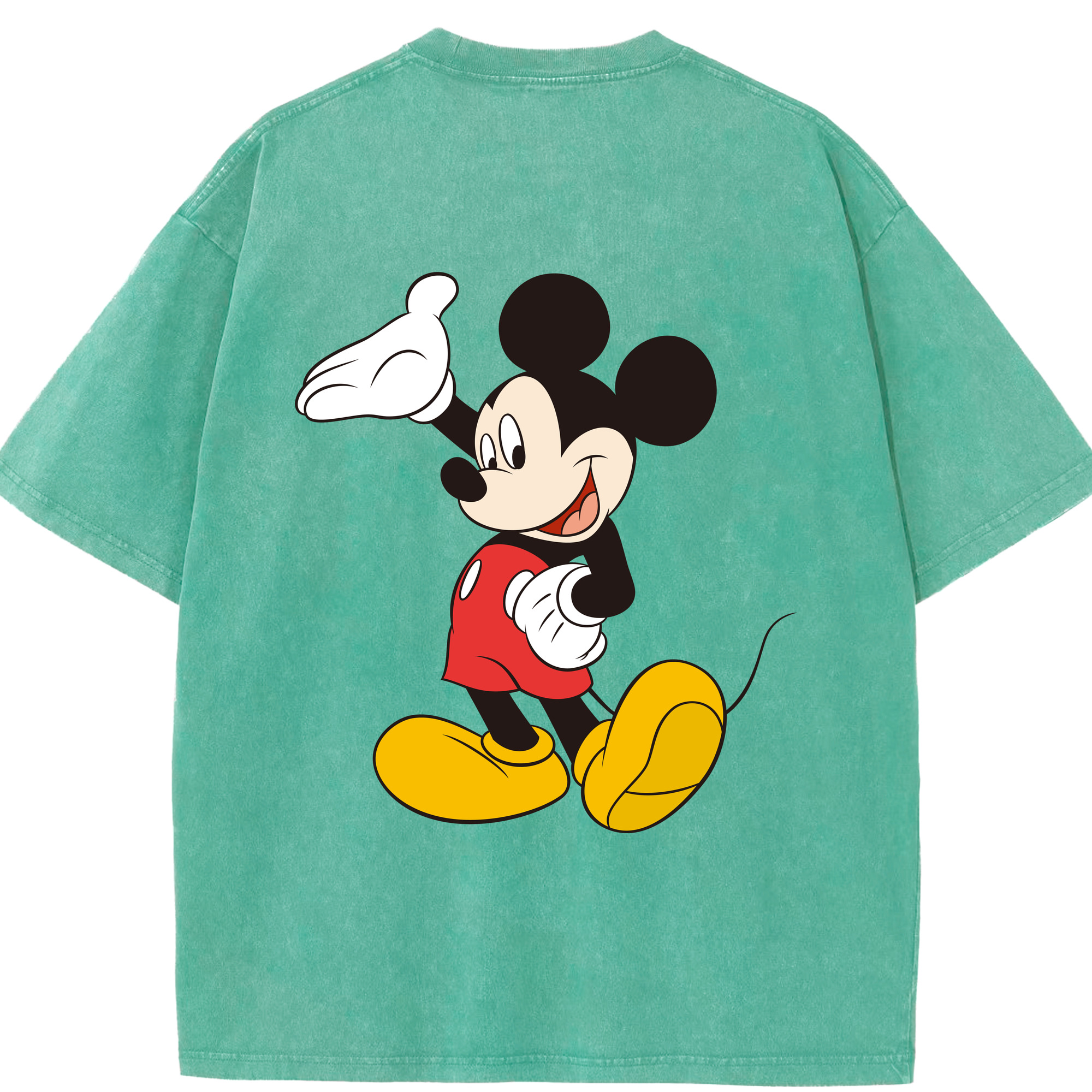 （画像用） ミッキーマウス Mickey Mouse 綿100% ヴィンテージ風 半袖Tシャツ（背面プリント）